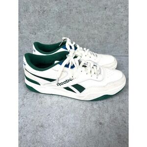 Reebok BB‎ 4000 Sneaker Court Drift Chalk Dark Green Men's Size 10.5 Ortholite